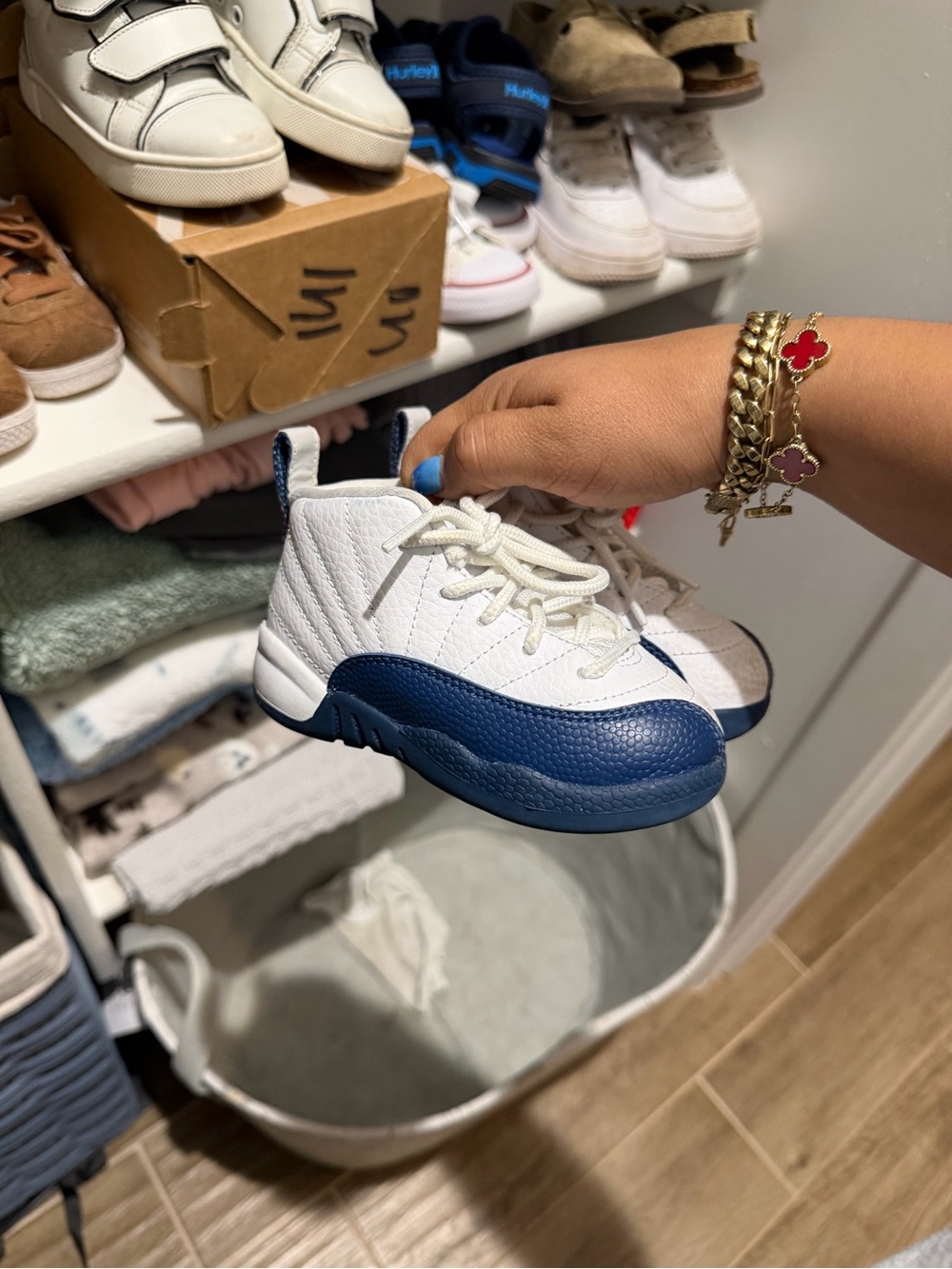 Jordan 11 White & Navy Toddler Sneakers